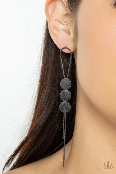 Bolo Beam - Black Post Earrings