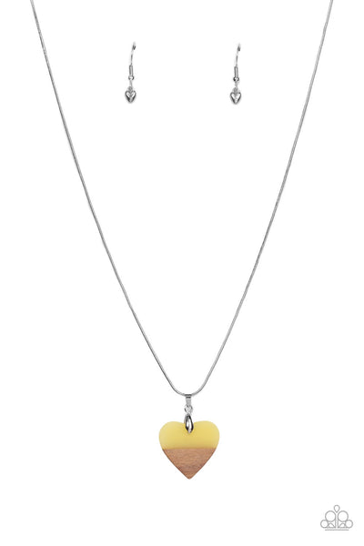 You Complete Me - Yellow Acrylic Heart Necklace