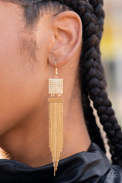 Dramatically Deco - Gold Earrings